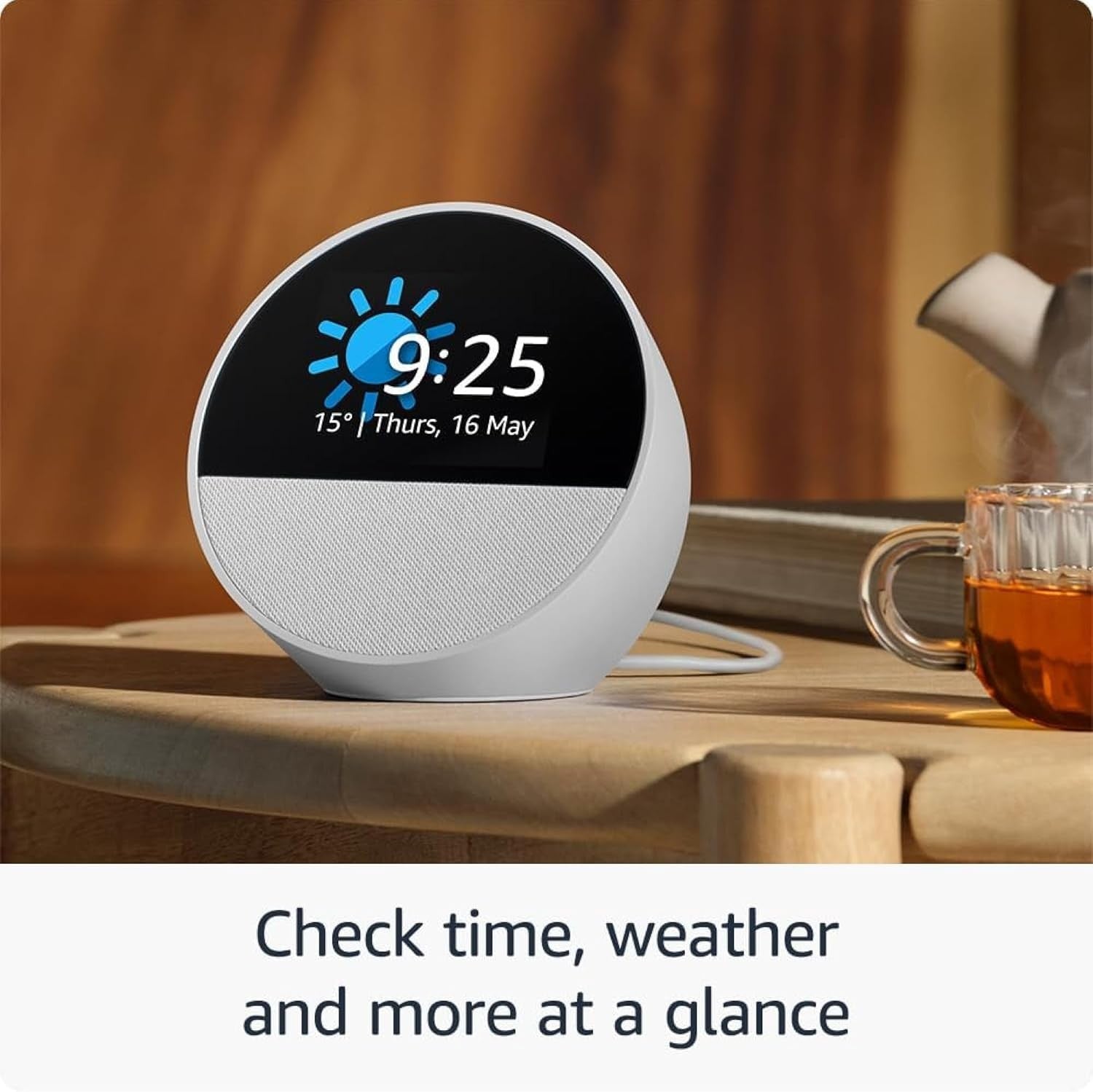 Smart Display Alarm Clock Touch Screen Voice Control Bluetooth Speaker Plug