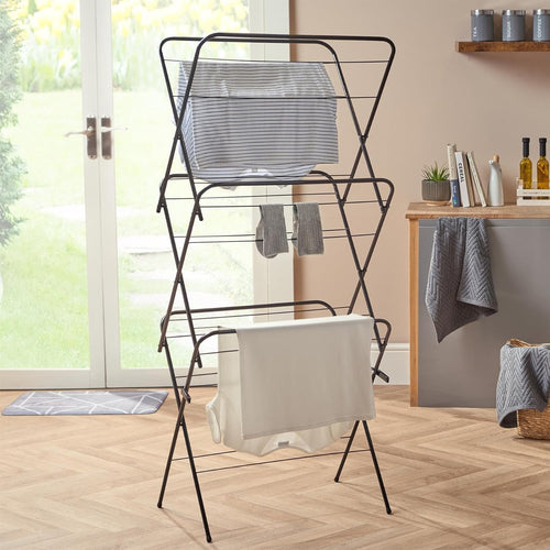Radiator Clothes Airer 3 Tier Folding Indoor Drying Rack Space Saving