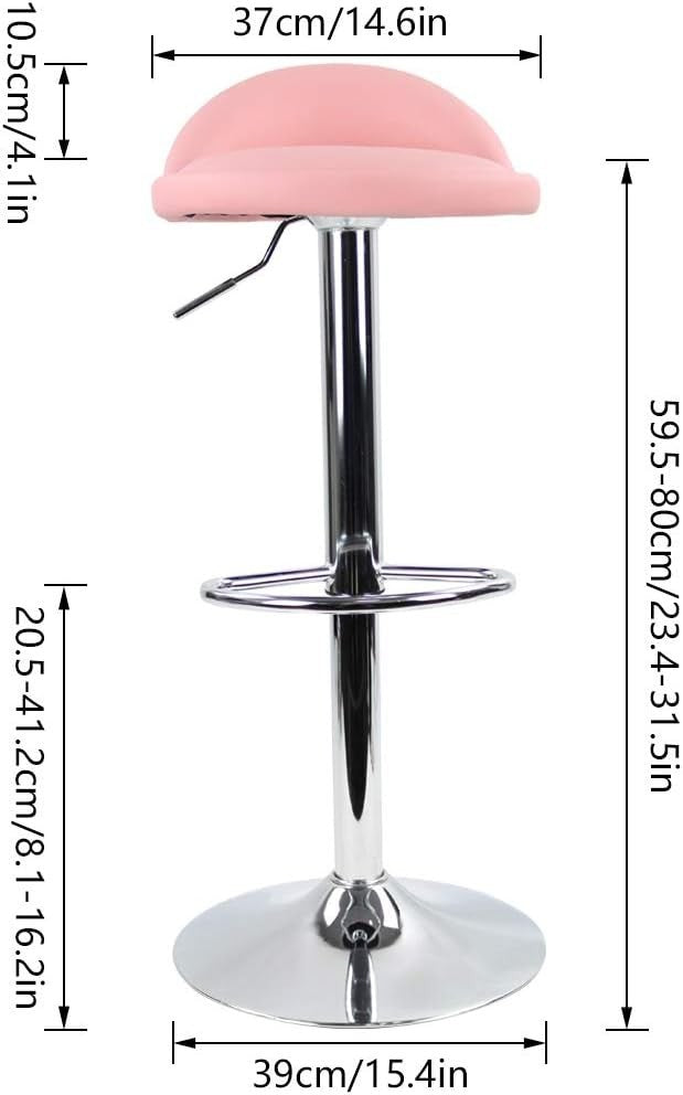 Pink Round Adjustable Swivel Bar Stool PU Leather Home Kitchen