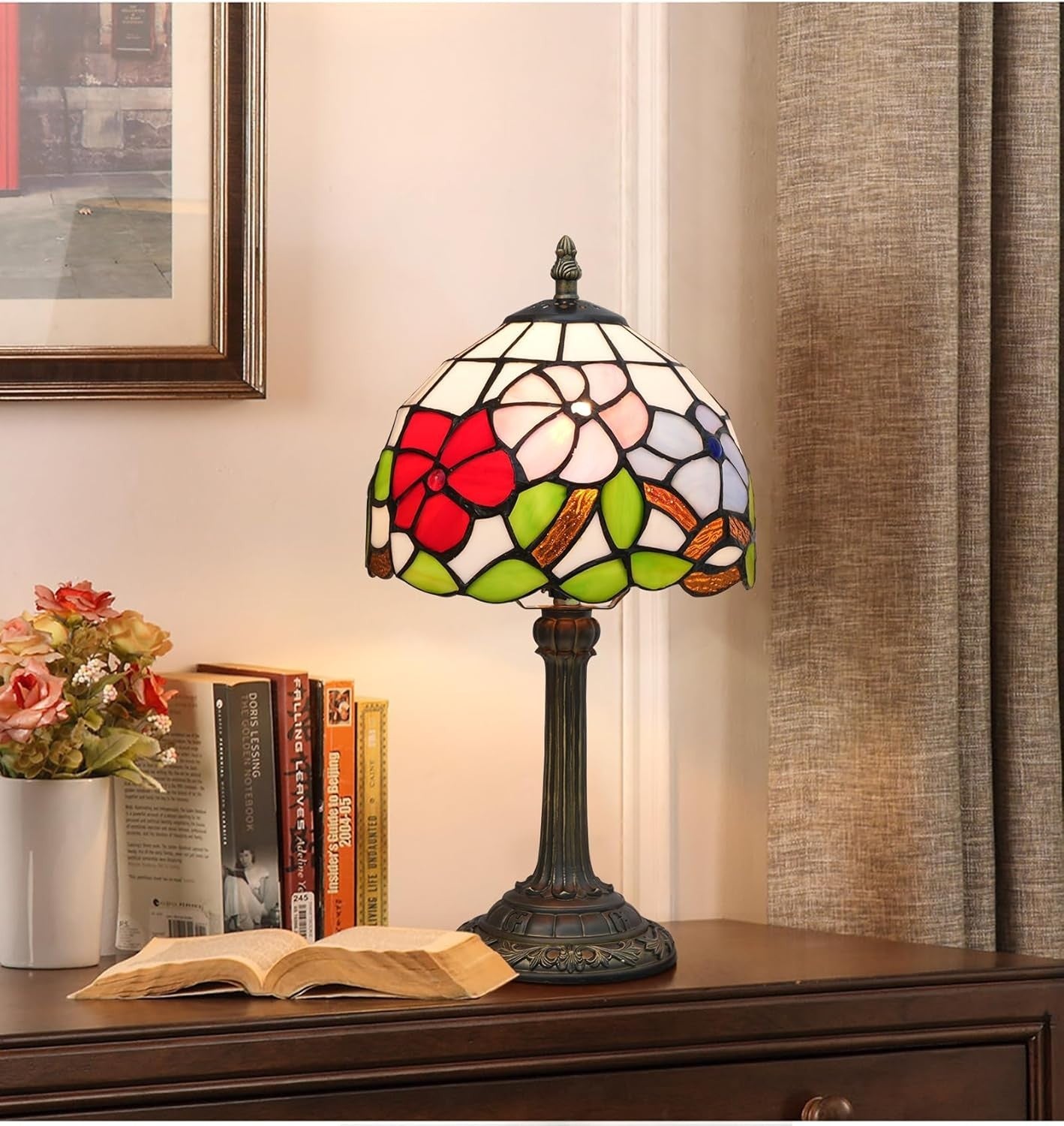Stained Glass Tiffany Table Lamp 20x20x36cm Bedside Light Decor