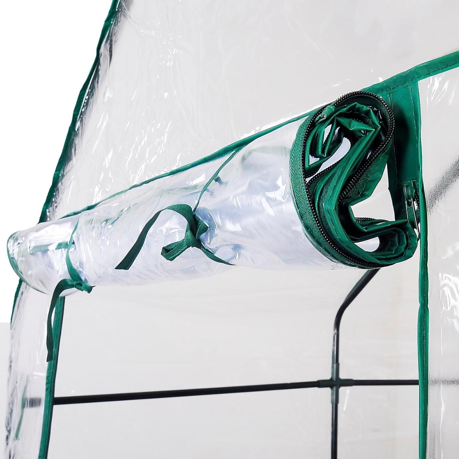 8-Shelf Walk-In Greenhouse 143x143x195cm Clear PVC Cover Outdoor Plant Shelter