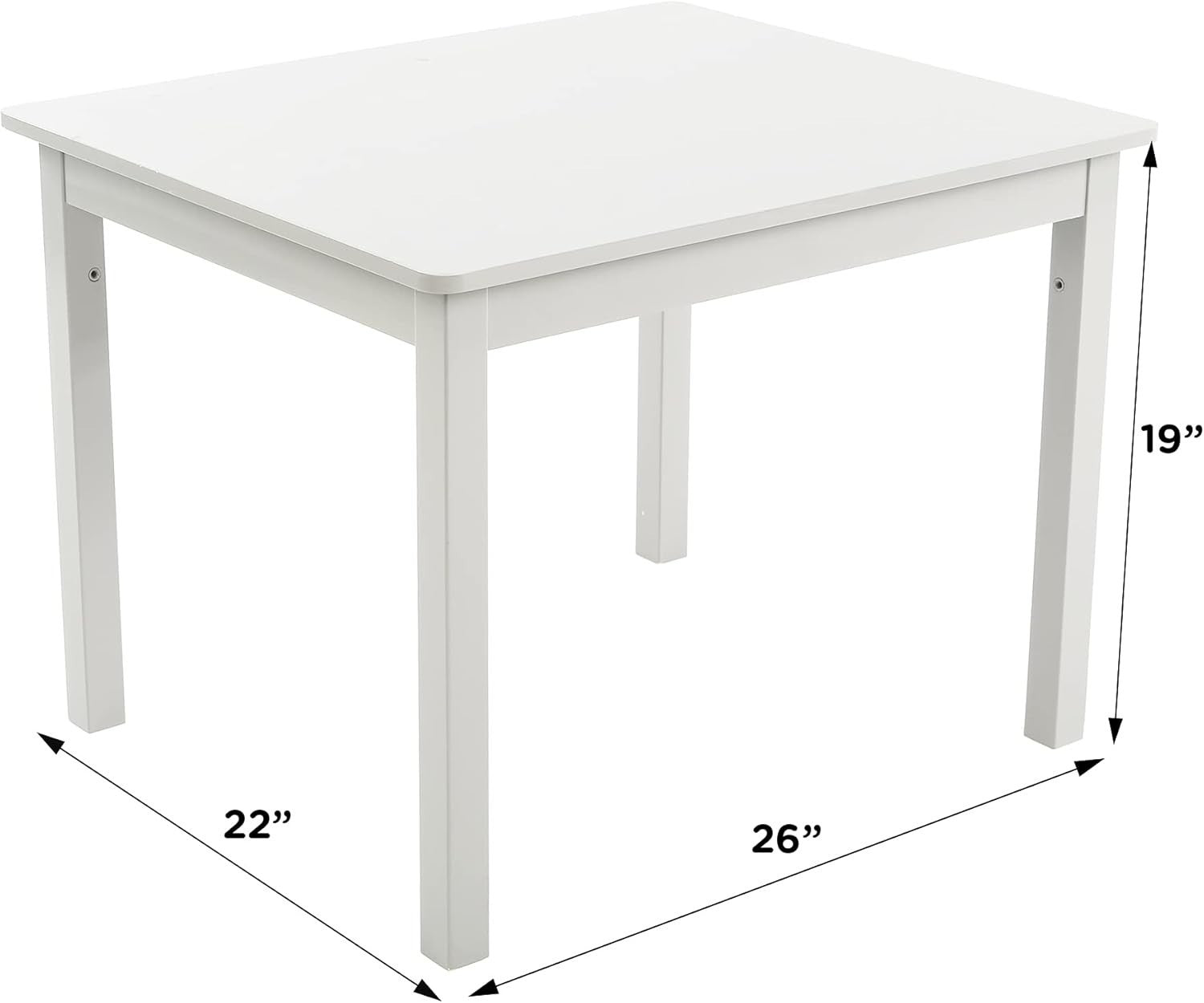 Kids Wooden Table & 4 Chairs Set for Learning, Play, Meals – Easy Clean