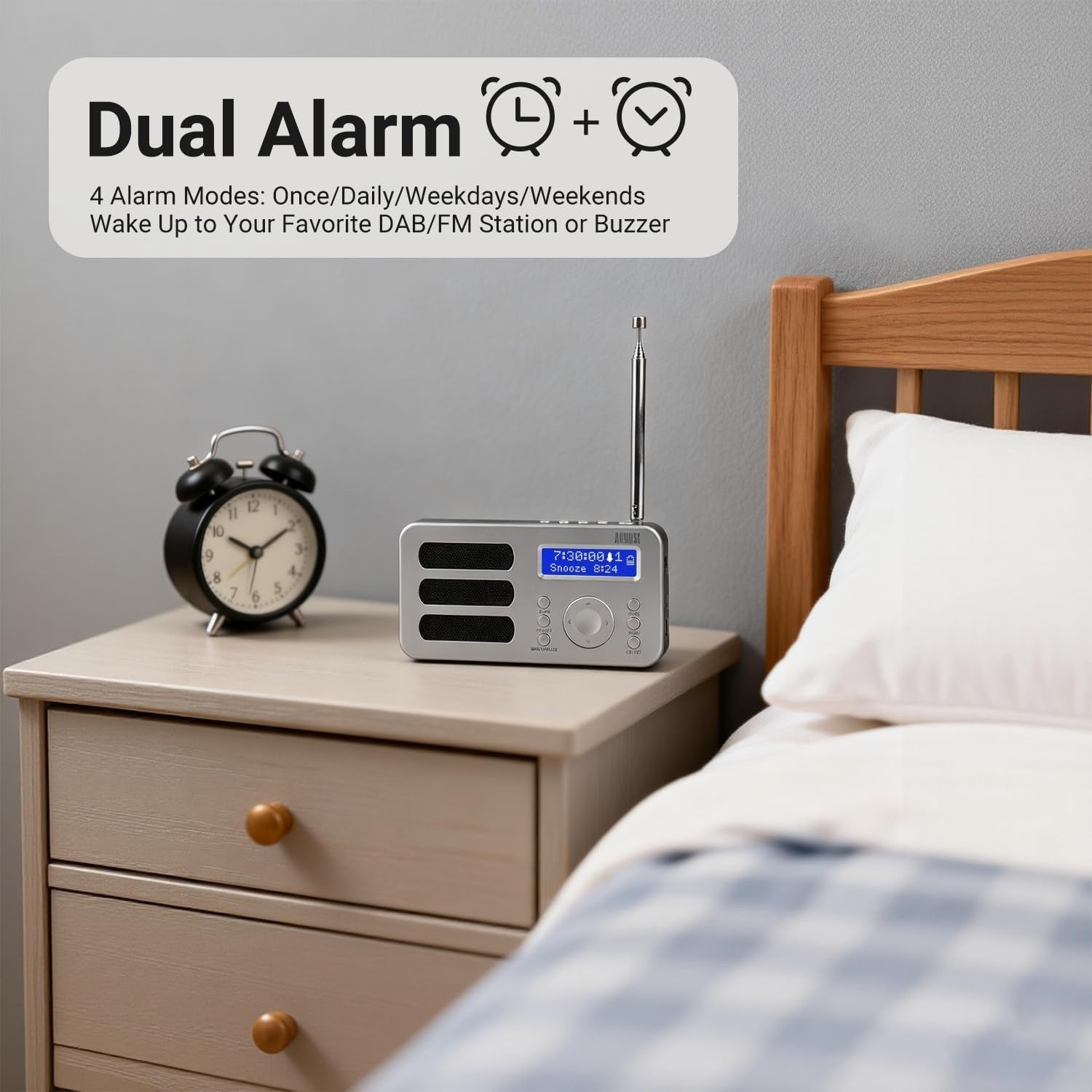 Portable DAB/DAB+/FM Digital Radio Rechargeable & AUX Output