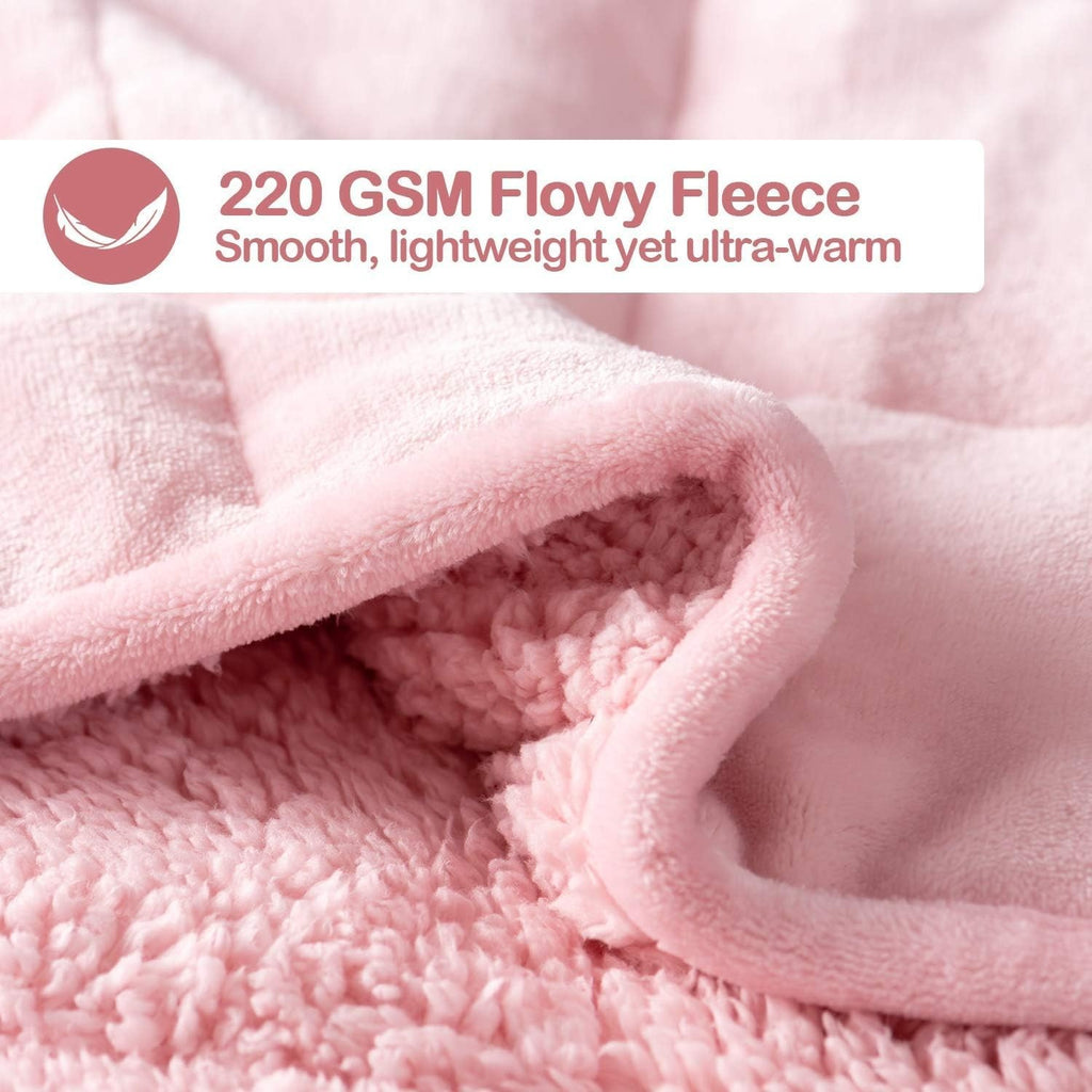 7kg Weighted Blanket Pink Sherpa Plush Fleece 120x180cm Sofa Bed