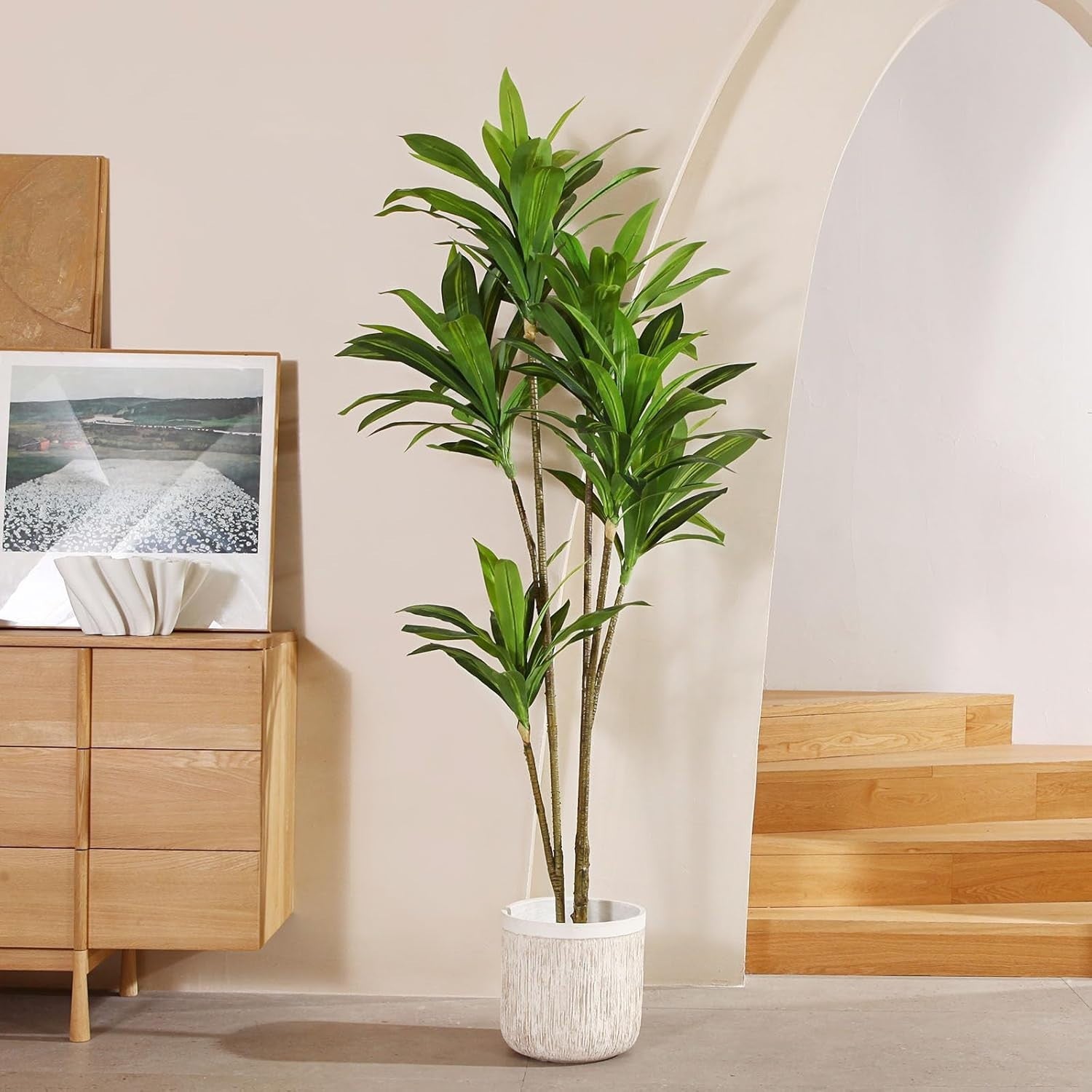 180cm Artificial Dracaena Tree Large Faux Plant in Plastic Pot Home Office Decor