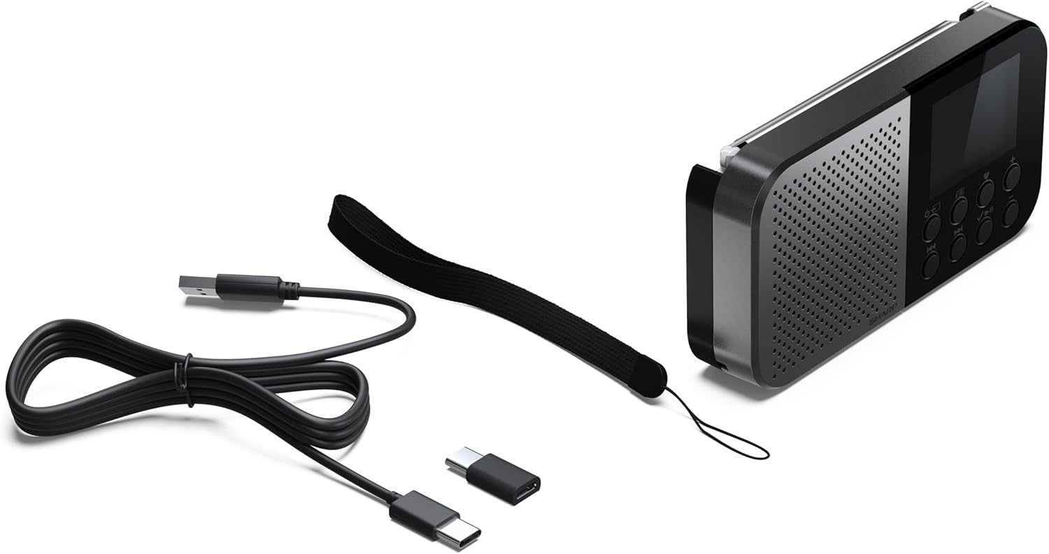 Portable Pocket DAB+/FM Digital Radio Bluetooth 5.3 USB-C Storm Grey