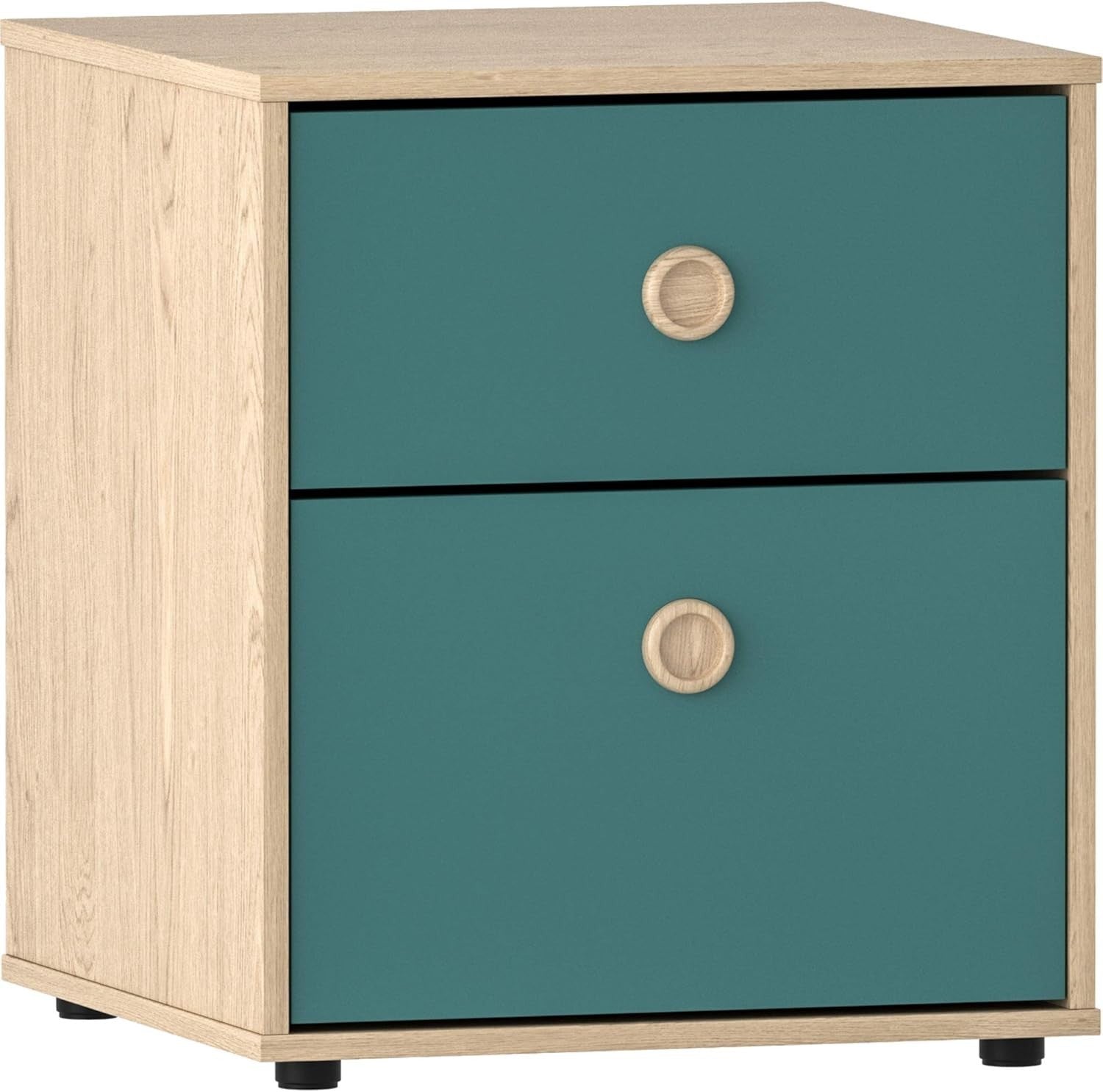 3 Piece Kids Bedroom Furniture Set – Wardrobe, Chest, Bedside Table Blue Oak