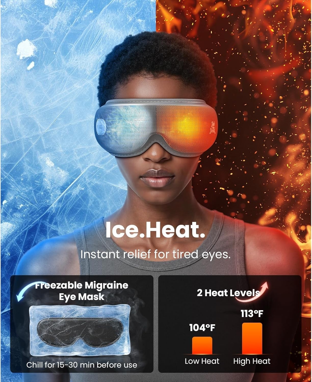 Heated & Cooling Eye Massager Migraine Dry Eye Sleep Mask