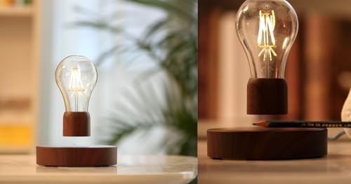 Brushed Magnetic Levitating LED Light Bulb Floating Desk Lamp