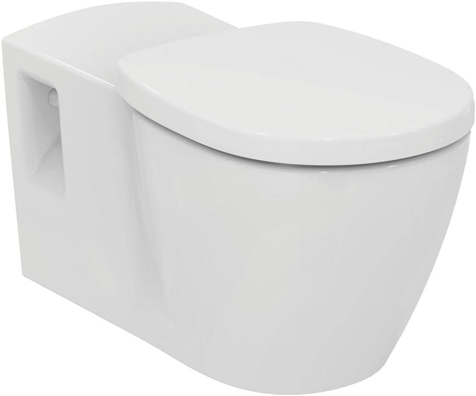 Elongated Toilet Seat White Plastic Standard Close for Concept Freedom