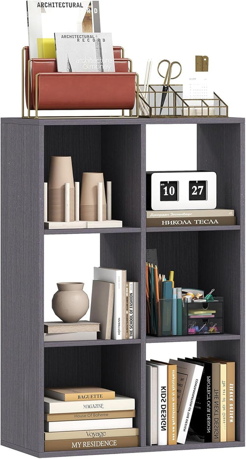 Modern 6-Cube Bookcase Storage Unit Freestanding Display Shelf for Home