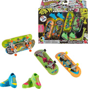 Tony Hawk Fingerboard 4-Pack Neon Skateboards with Removable Shoes