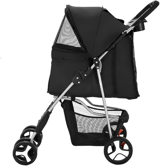 Dog Pet Stroller Foldable Pushchair Travel Pram 4 Wheel Jogging Carrier