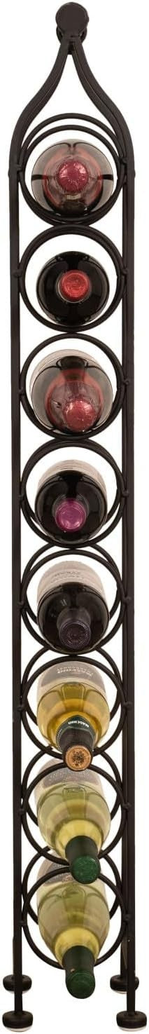 Tall Metal Wine Rack 8 Bottle Holder Free Standing Slim Floor Storage