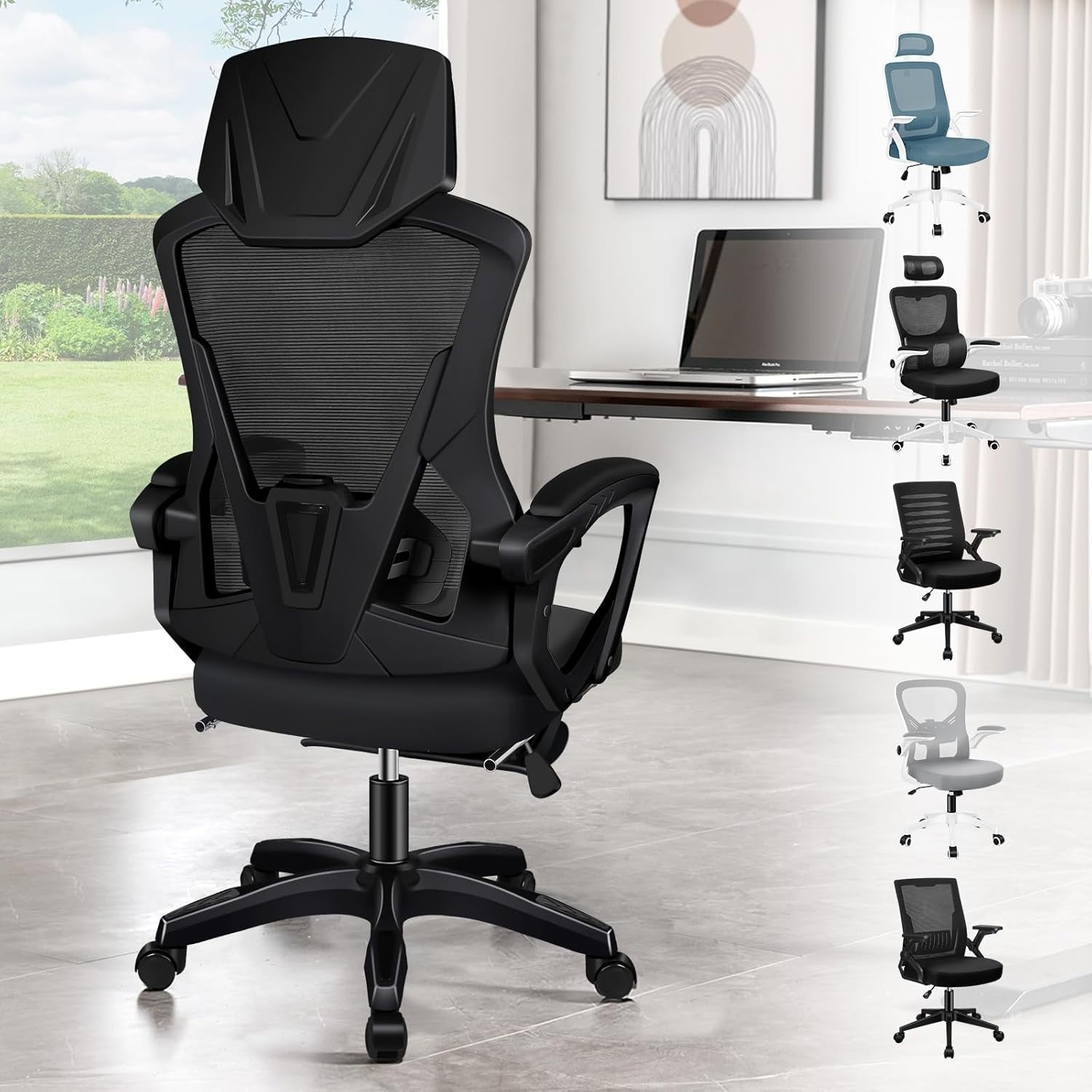 Ergonomic High-Back Office Chair Mesh Back Support Recliner Footrest 180KG Max