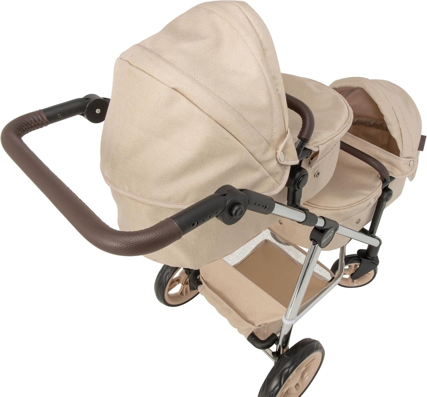 Celuna Total Twin Dolls Pram Stroller 9-in-1 Adjustable Handle Pretend Play