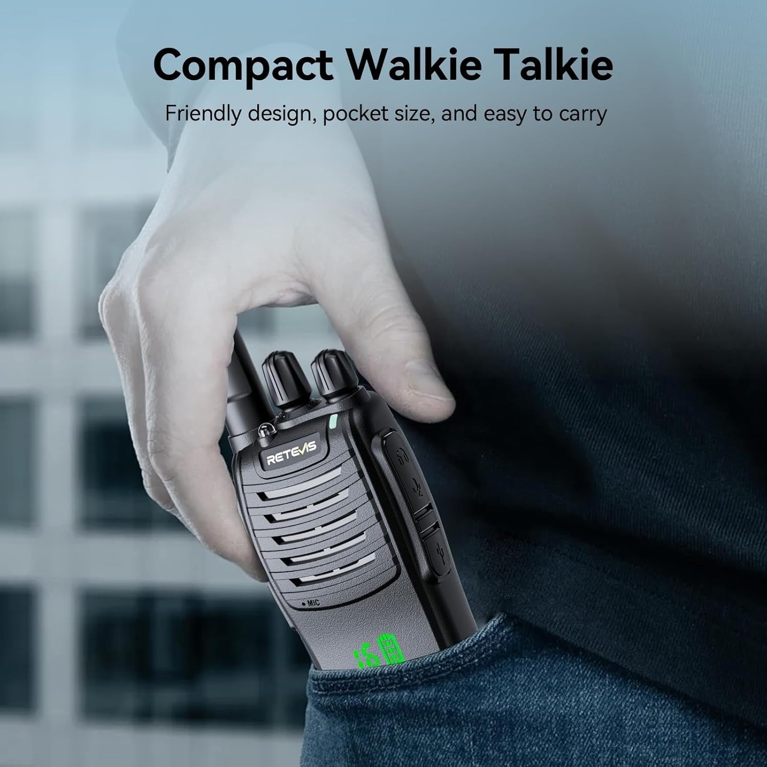 Walkie Talkies 3 Pack Rechargeable USB-C 2 Way Radio Screen VOX