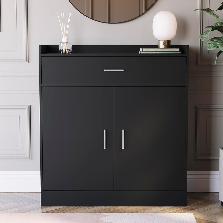 Modern Shoe Cabinet with Drawer & Doors, Compact Durable Storage Unit