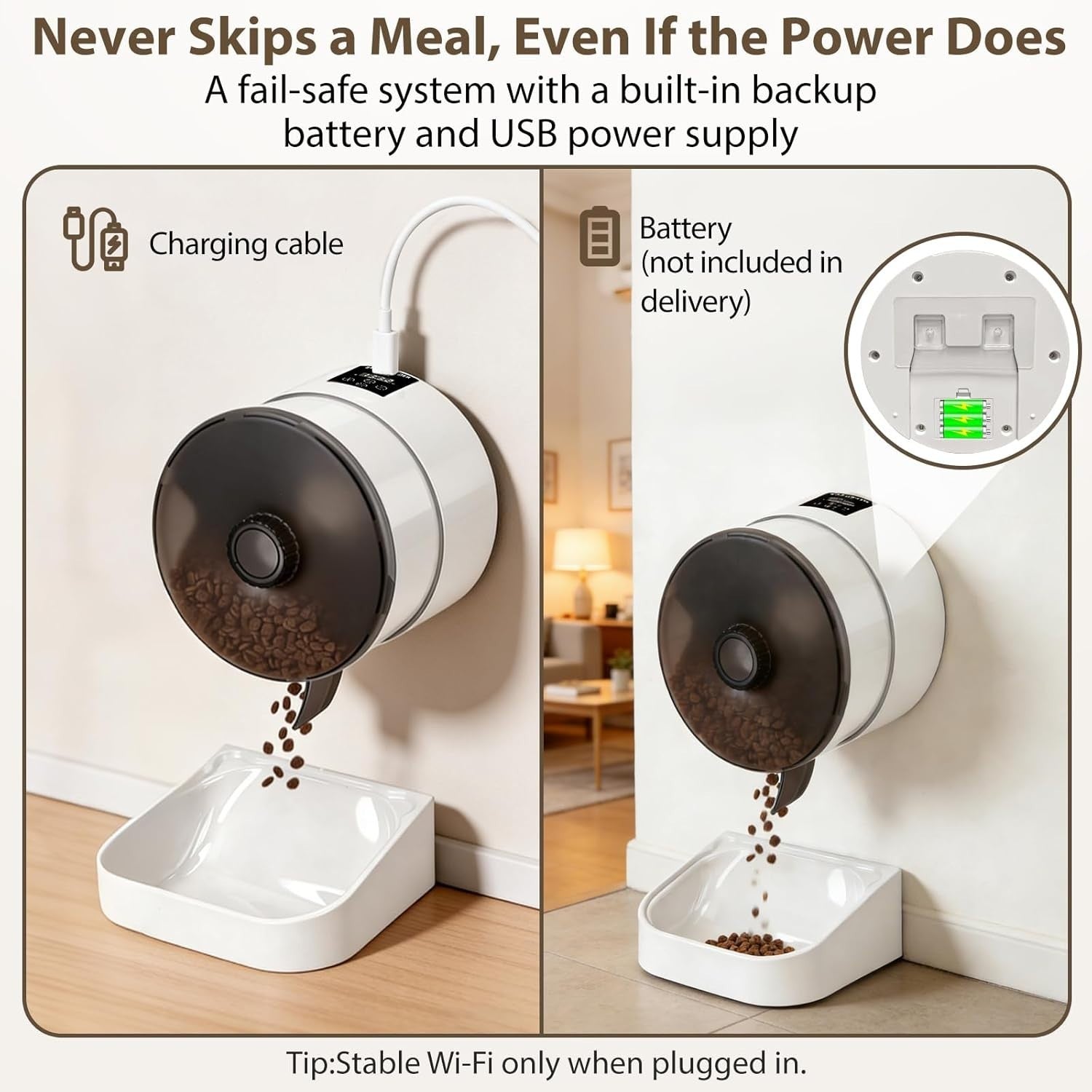 Smart WiFi Cat Feeder 3.5L App Control Timed Auto Food Dispenser
