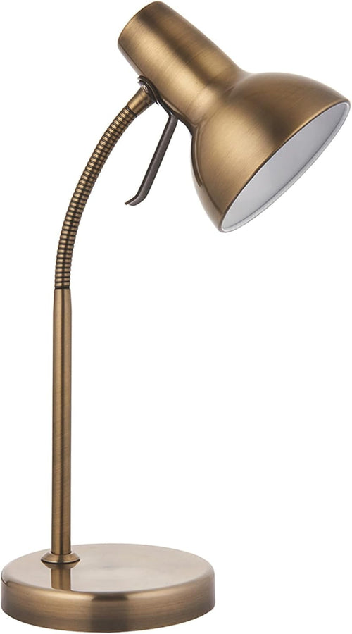 Antique Brass Desk Lamp USB Gooseneck Reading Light GU10 Bedside Office