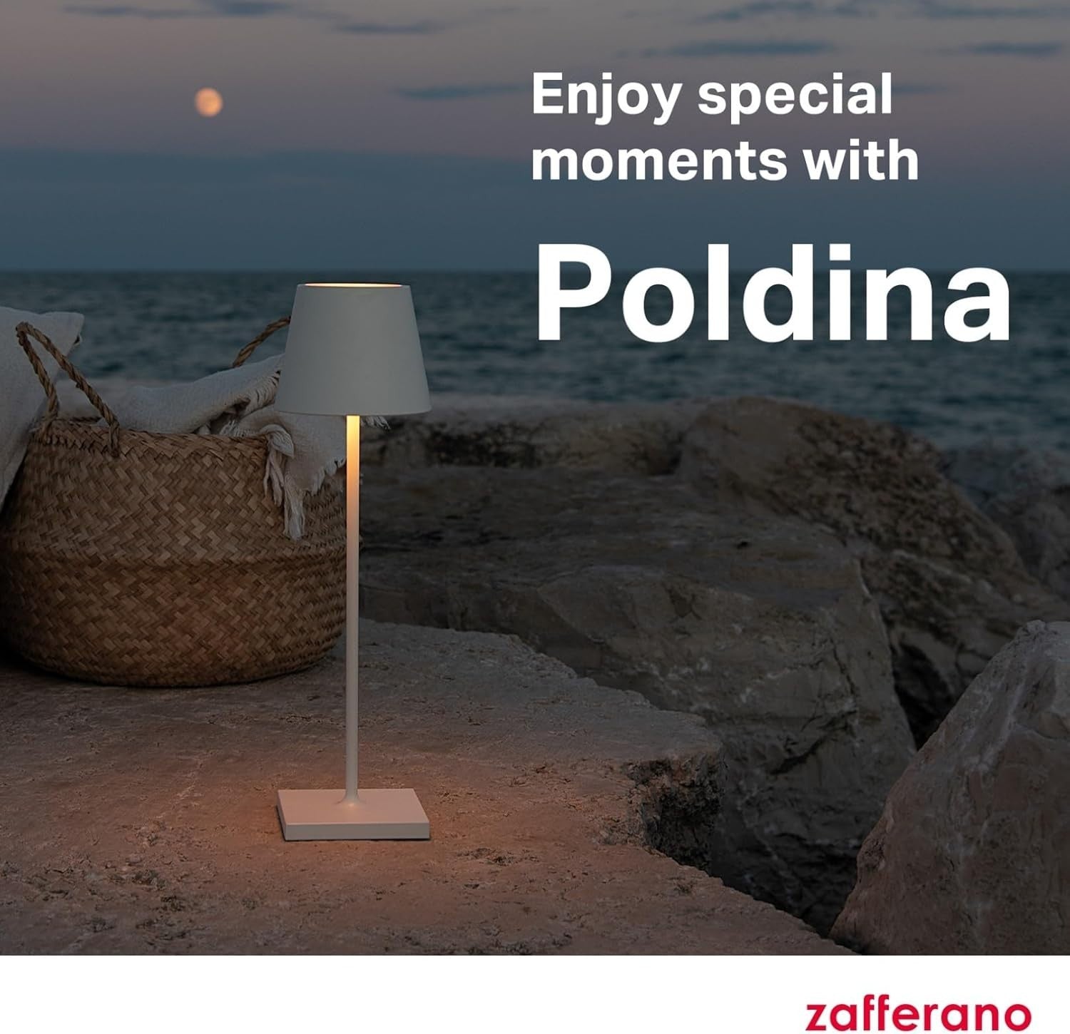 Cordless Rechargeable Table Lamp with Touch Dimmer, Indoor & Outdoor, 38cm