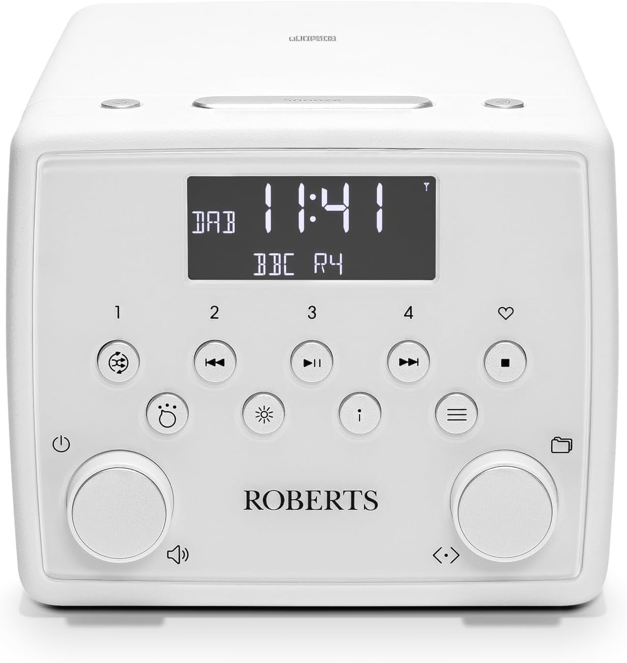 FM/DAB/DAB+ Digital Radio with Bluetooth, CD Player & Alarms – White