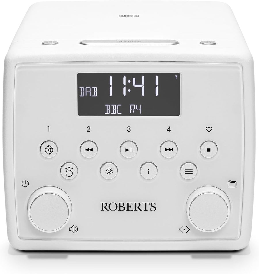 FM/DAB/DAB+ Digital Radio with Bluetooth, CD Player & Alarms – White