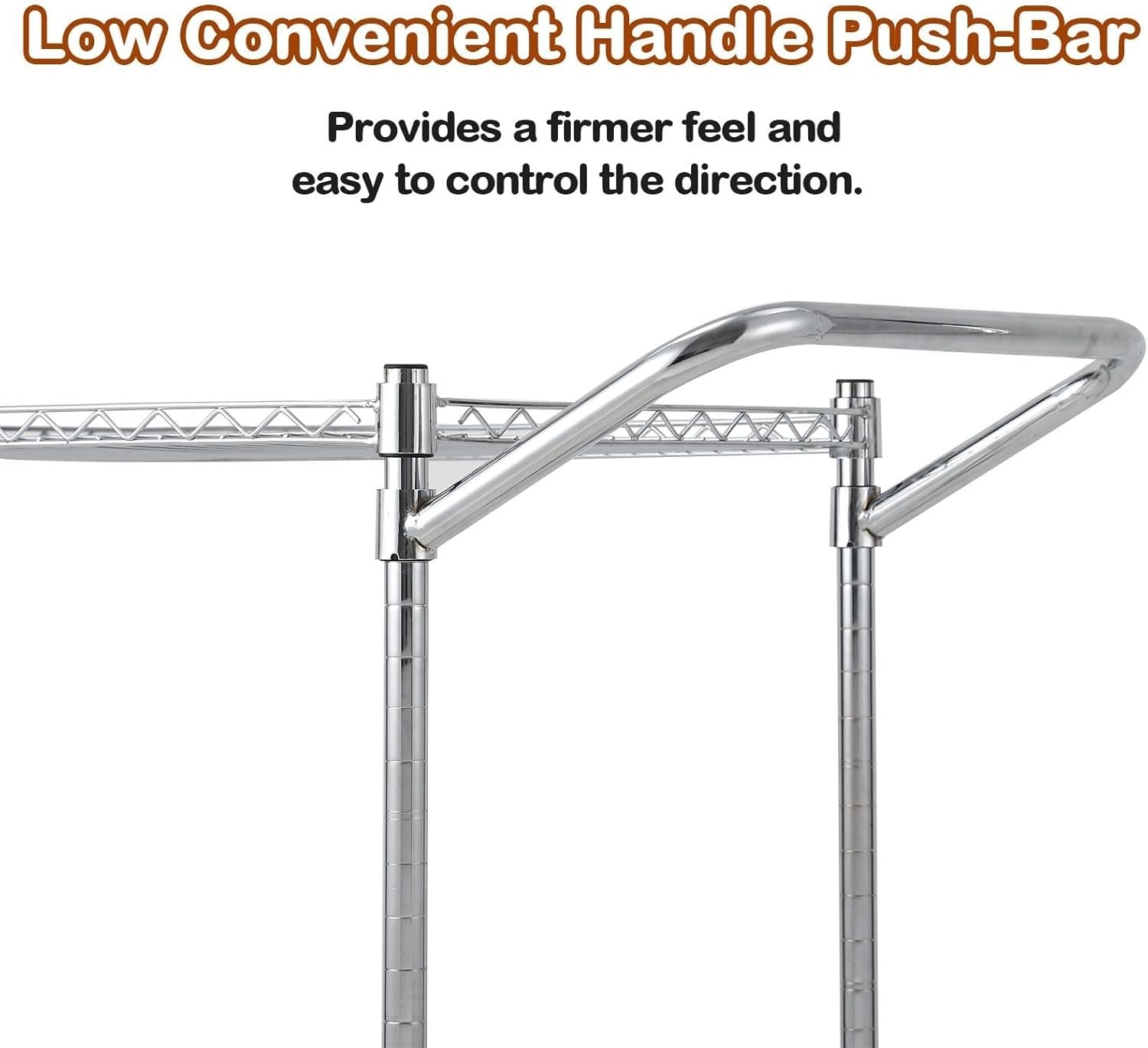 3 Tier Heavy Duty Metal Utility Cart Rolling Storage Trolley Silver