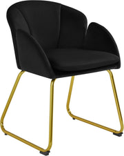 Velvet Tub Chair Accent Armchair Gold Legs Black