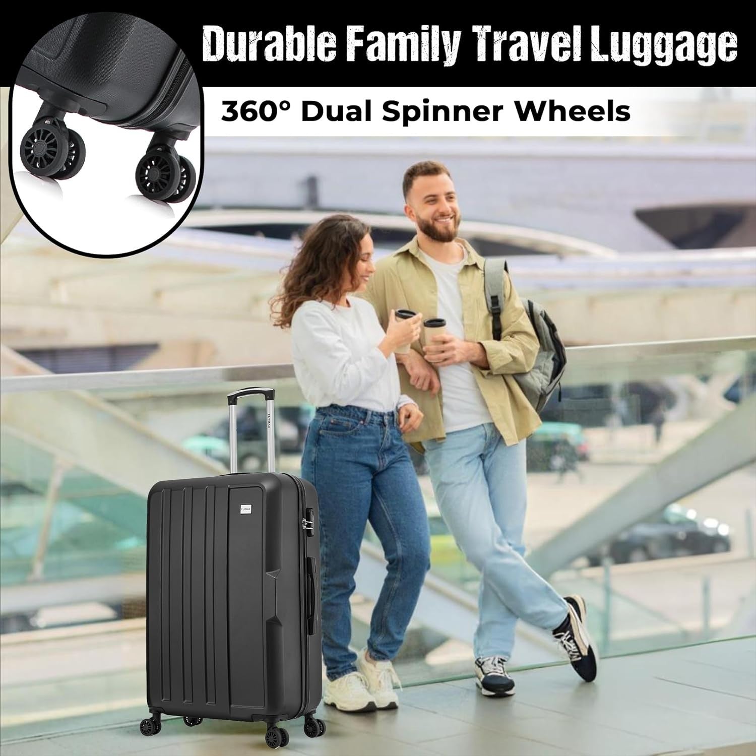 32” Extra Large Hard Shell Suitcase Lightweight ABS 4 Spinner Wheels