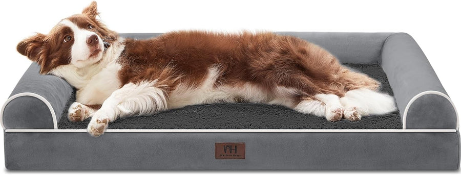 XL Orthopedic Dog Bed 106x76cm U-Shape Dark Grey