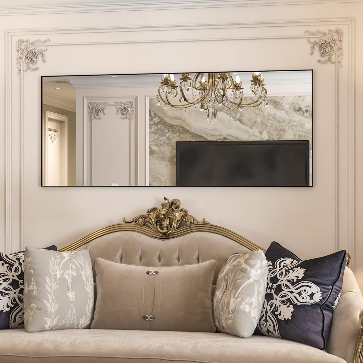 Large Full Length Floor Mirror 165x60cm, Stable Aluminum Frame, Shatterproof