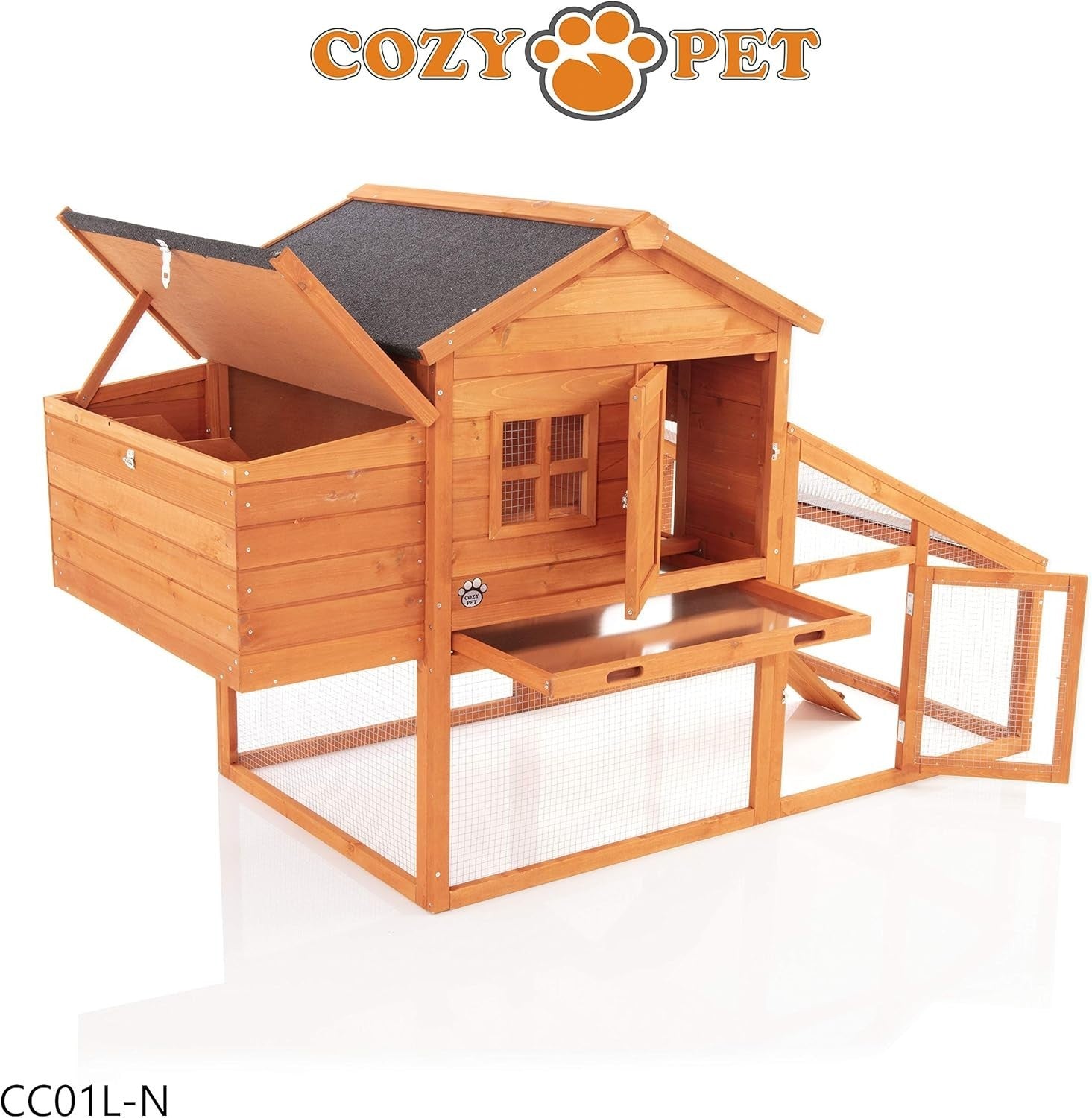 Large Chicken Coop with Run 190cm Hen House 6 Birds