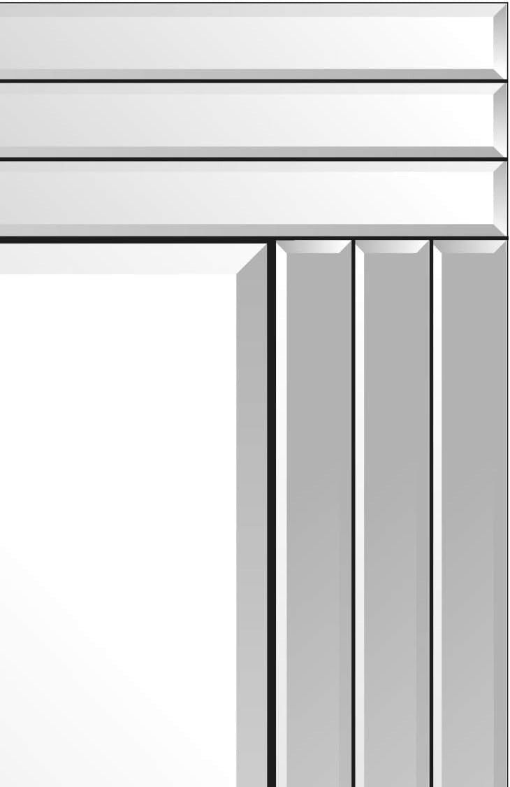 Modern Frameless Beveled Glass Wall Mirror 100x70cm Sleek Design