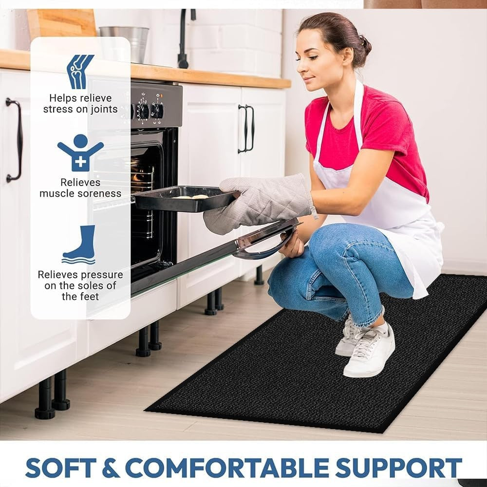 Small Black Waterproof Door Mat 40x60cm Non Slip Indoor Outdoor Entrance Rug
