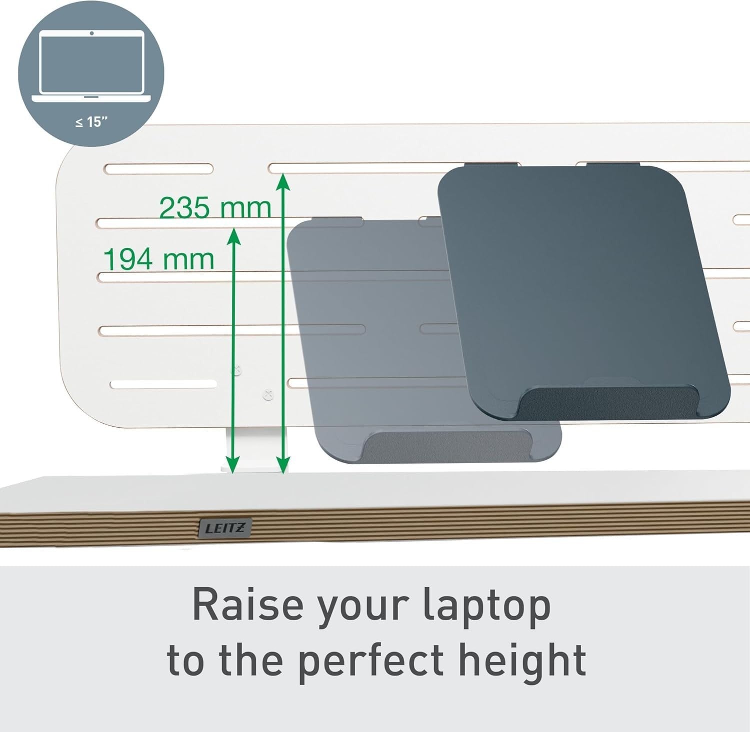 White Pegboard Desk Organiser with Laptop Holder & Accessories 80cm