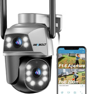 Dual Lens PTZ Security Camera WiFi PoE 360° Auto Tracking CCTV