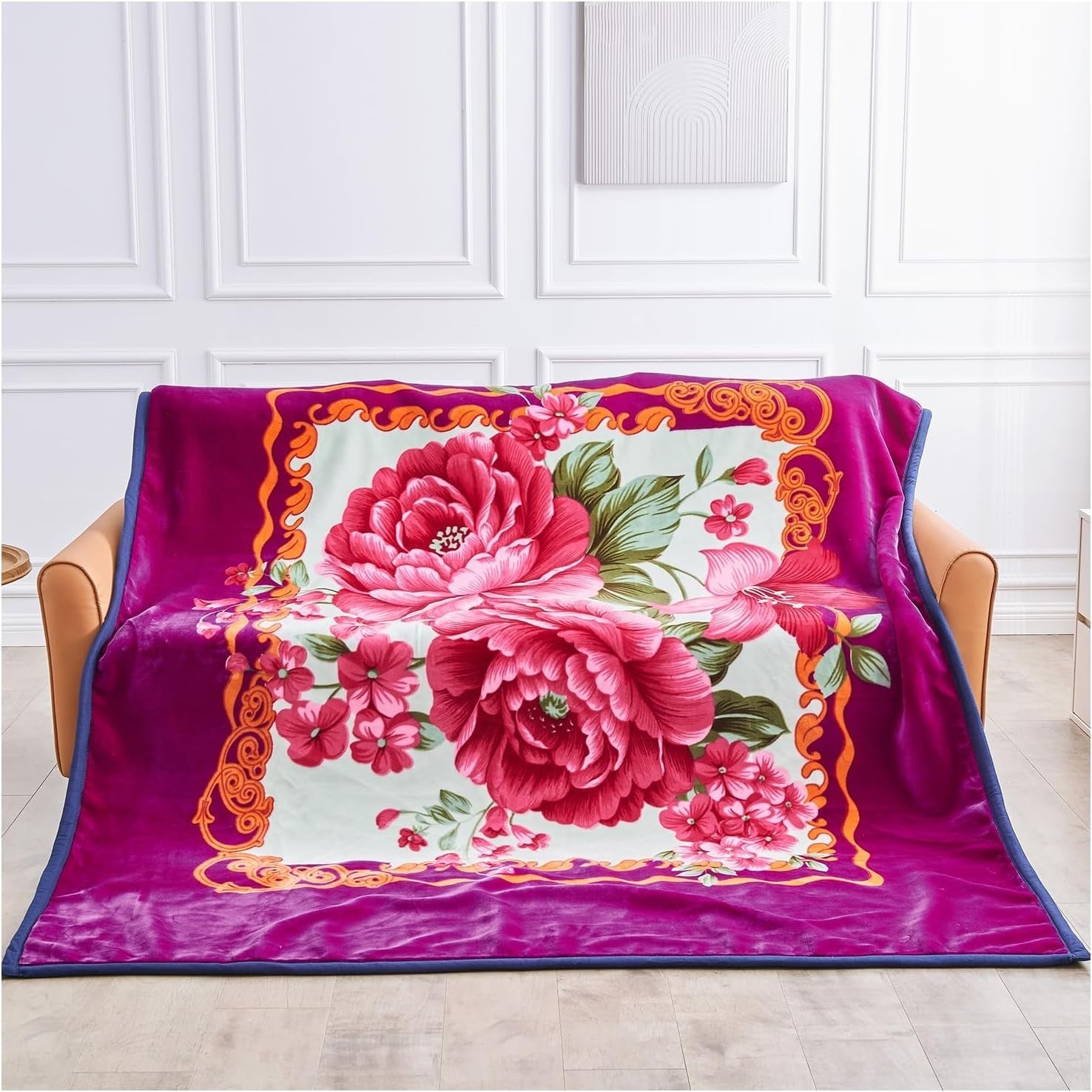 Anastasia Floral 4kg Sherpa Weighted Blanket 200x240cm King Size