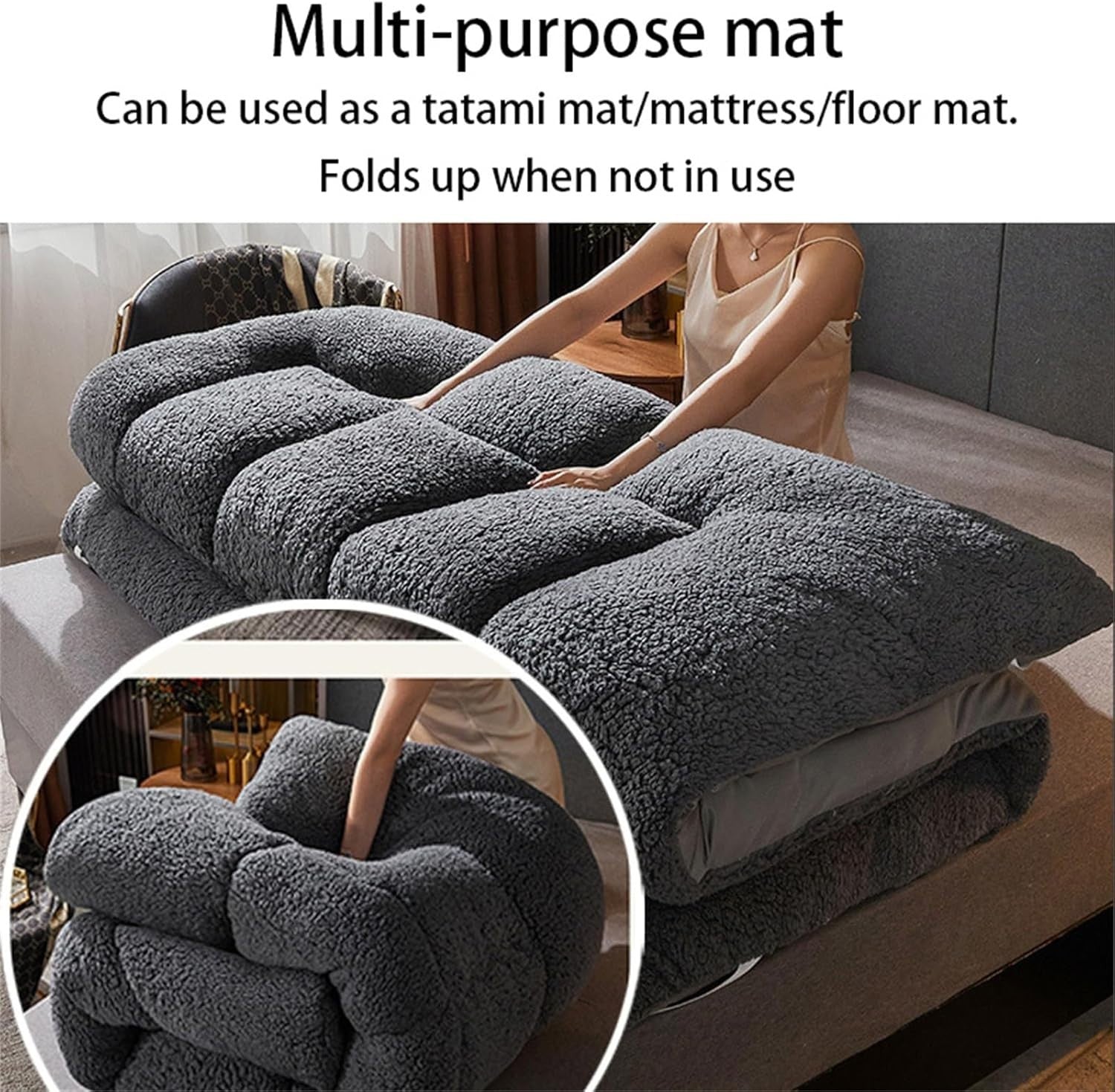 Thick Tatami Floor Mattress Futon 8cm Foldable Bed Pad 90x200cm Brown