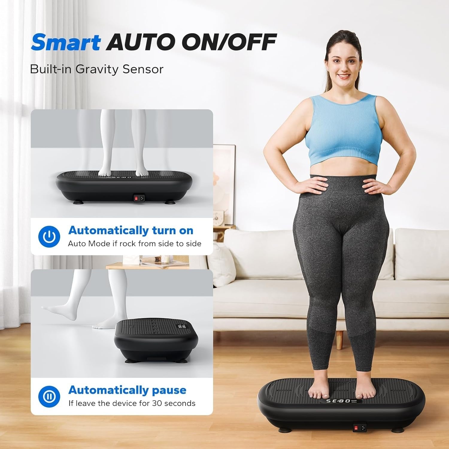 High Amplitude Vibration Plate Exercise Machine 200KG Bluetooth Fat Burner