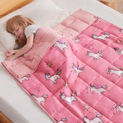 Kids Weighted Blanket 36"x48", 3lbs Little Unicorn Breathable Glass Beads
