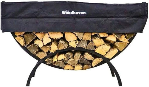 Outdoor Steel Firewood Rack with Protective Cover – Durable, Rustproof