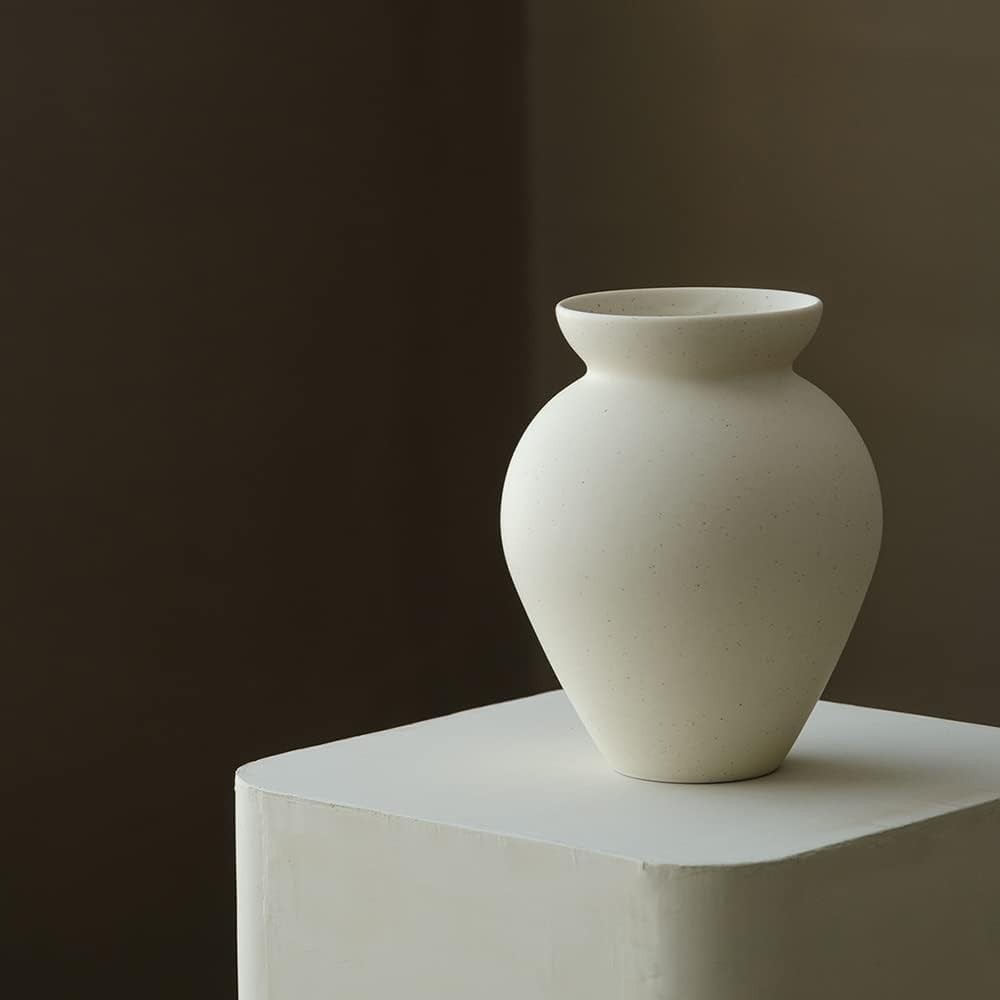 Ceramic Retro Flower Vase Nordic Milk Can Style Minimal Table Decor