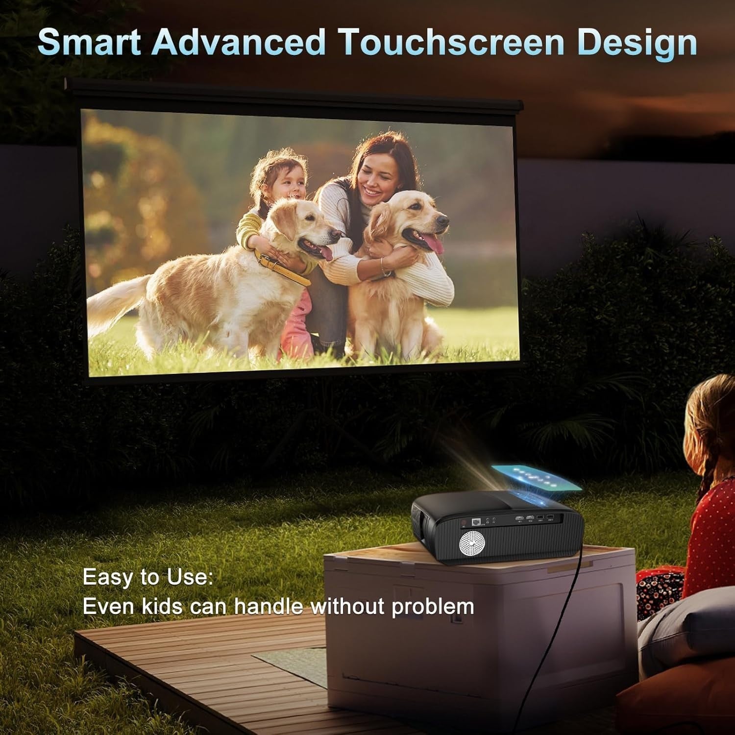 1800 ANSI 4K Smart Projector Daylight Android TV WiFi6 Bluetooth 300″