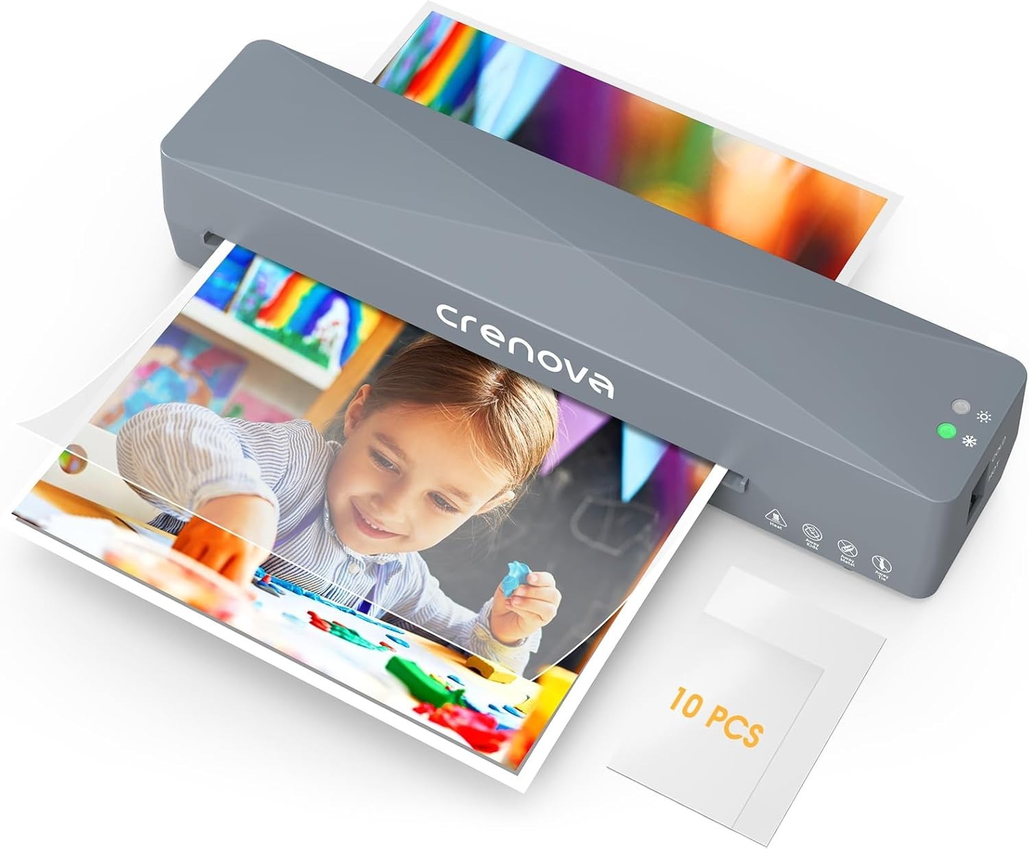 A4 Laminator Hot Cold Fast Warm Up Anti Jam Compact + 10 Pouches