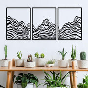 Large Black Metal Mountain Wall Art 53x23.6in Rustic
