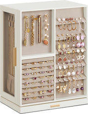 Cloud White 360° Rotating Jewellery Box Vertical Organizer 7 Drawers