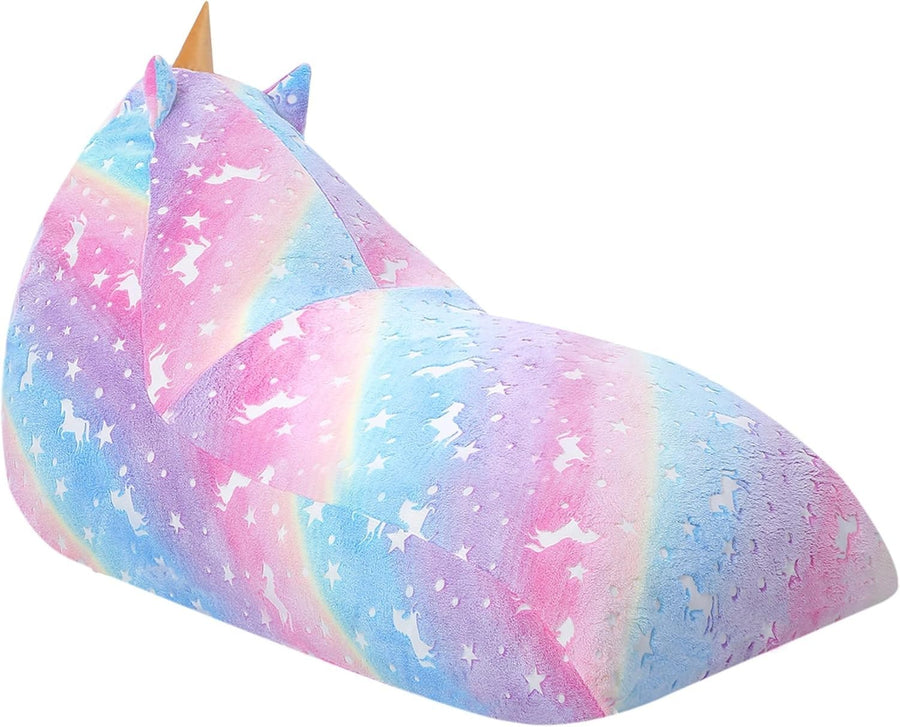 Large Rainbow Kids Bean Bag Chair with Removable Washable Cover