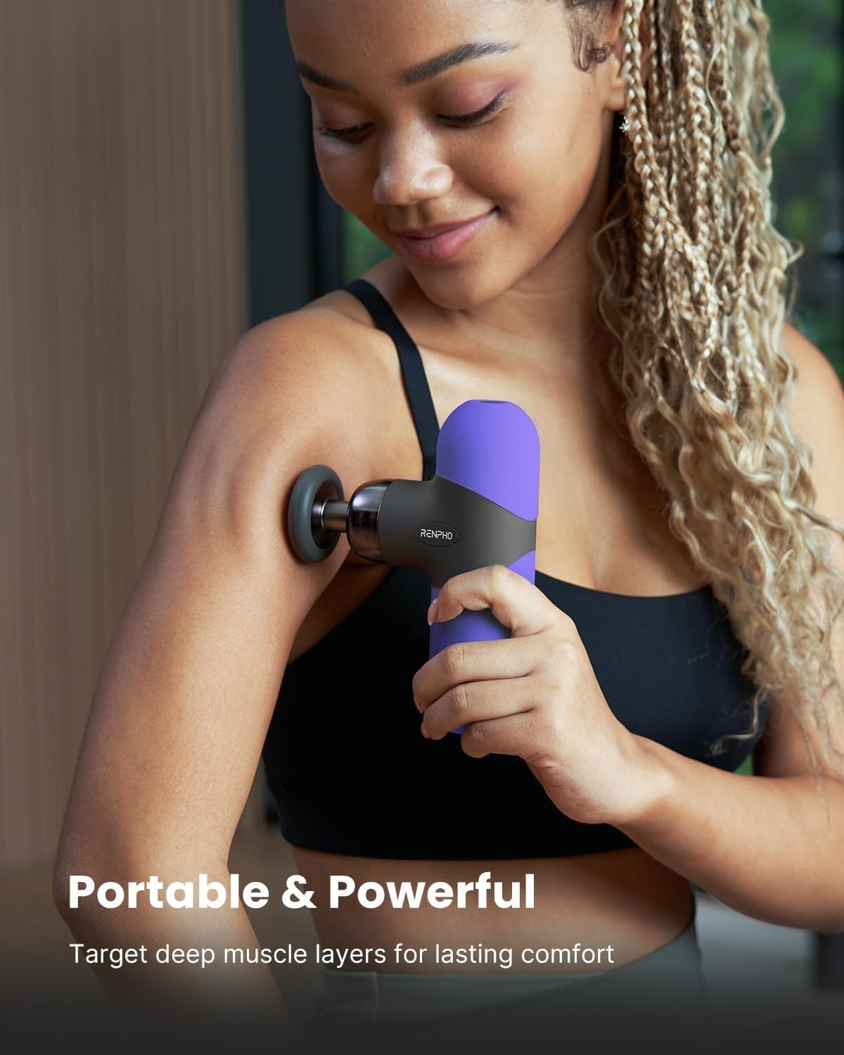 Heated Mini Massage Gun Deep Tissue Quiet Muscle Massager Portable w Case