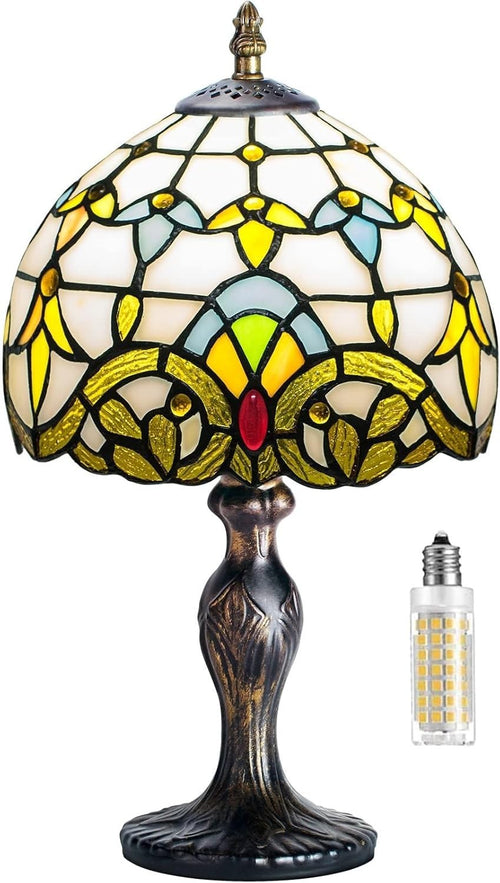 Elegant Stained Glass Table Lamp Vintage Style Desk & Bedside Light